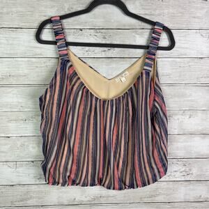 Nine Button Stripped Cami Top Size Large